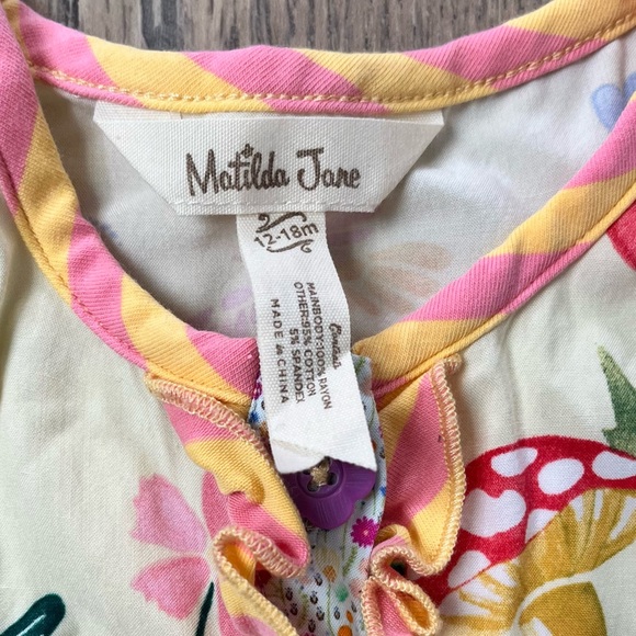 Matilda Jane Tunic Shirt Top Mushrooms Hummingbird Ruffles Whimsy Sweet 12/18mo - Picture 2 of 5